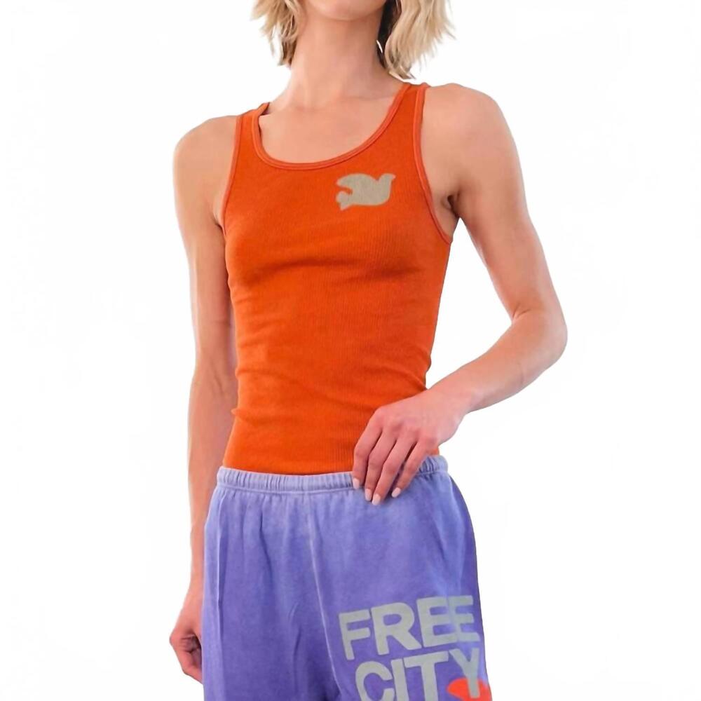 NEW FREECITY women's supervintage crewneck tank in orange